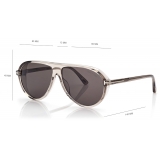 Tom Ford - Marcus Sunglasses - Occhiali da Sole Pilota - Marrone Chiaro Fumo - FT1023 - Occhiali da Sole - Tom Ford Eyewear