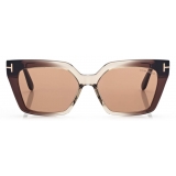 Tom Ford - Winona Sunglasses - Occhiali da Sole Cat Eye - Marrone Chiaro Romex - FT1030  - Tom Ford Eyewear