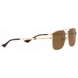 Gucci - Square Frame Sunglasses - Gold Brown - Gucci Eyewear