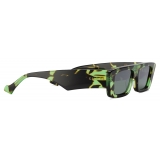 Gucci - Rectangular Frame Sunglasses - Tortoiseshell Green Silver - Gucci Eyewear