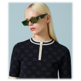 Gucci - Rectangular Frame Sunglasses - Tortoiseshell Green Silver - Gucci Eyewear