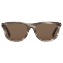 Gucci - Rectangular Frame Sunglasses - Taupe Grey Brown - Gucci Eyewear