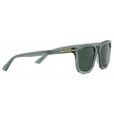 Gucci - Rectangular Frame Sunglasses - Transparent Blue Green - Gucci Eyewear