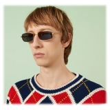 Gucci - Rectangular Frame Sunglasses - Gold Grey - Gucci Eyewear