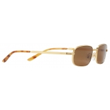 Gucci - Rectangular Frame Sunglasses - Gold Brown - Gucci Eyewear