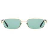 Gucci - Rectangular Frame Sunglasses - Gold Green - Gucci Eyewear