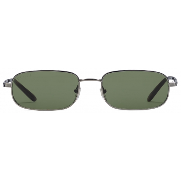 Gucci - Rectangular Frame Sunglasses - Ruthenium Green - Gucci Eyewear