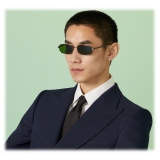 Gucci - Rectangular Frame Sunglasses - Ruthenium Green - Gucci Eyewear