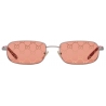 Gucci - Occhiale da Sole Rettangolari - Argento Guccissima Rosso - Gucci Eyewear