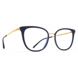 Mykita - Annika - Lite - Glossy Gold Milky Indigo - Metal Glasses - Optical Glasses - Mykita Eyewear
