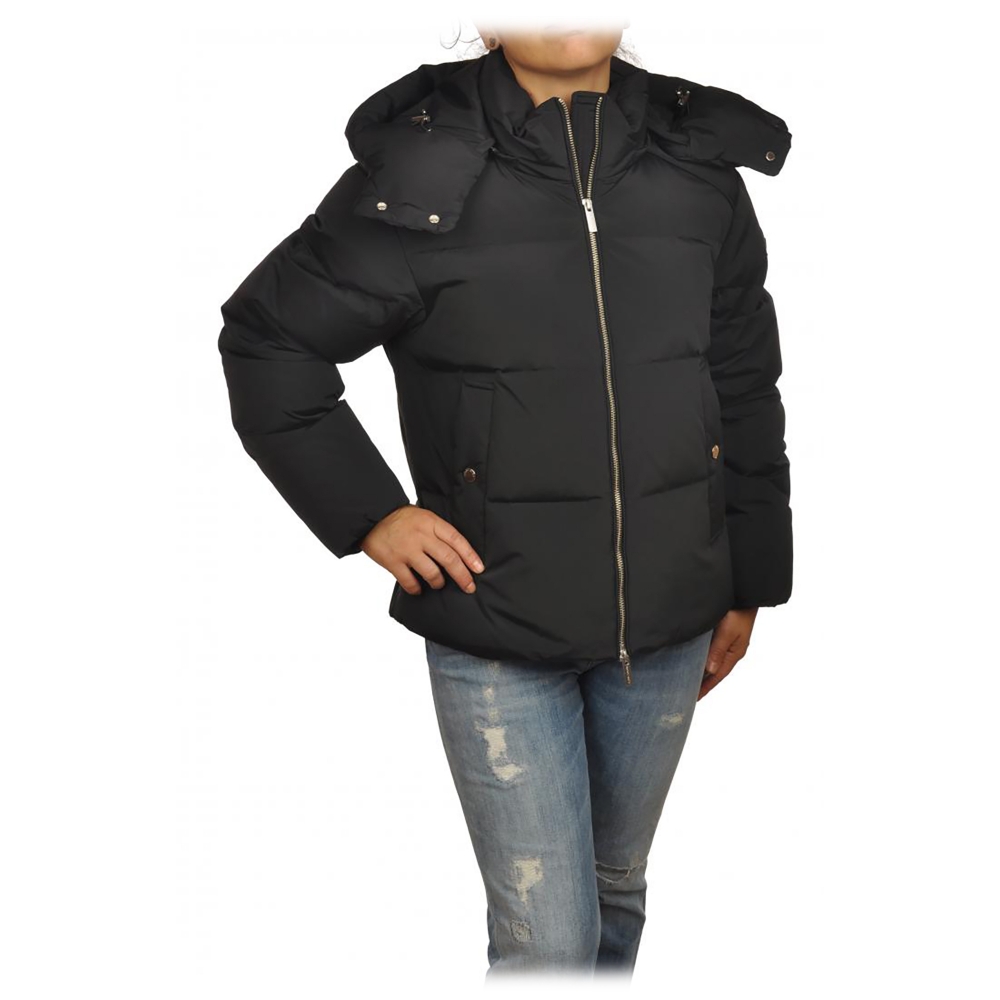 Woolrich - Parka Down Jacket with Removable Hood - Black - Jacket ...
