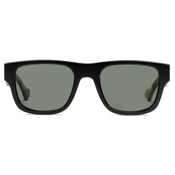Gucci - Occhiale da Sole Squadrati - Nero Verde - Gucci Eyewear