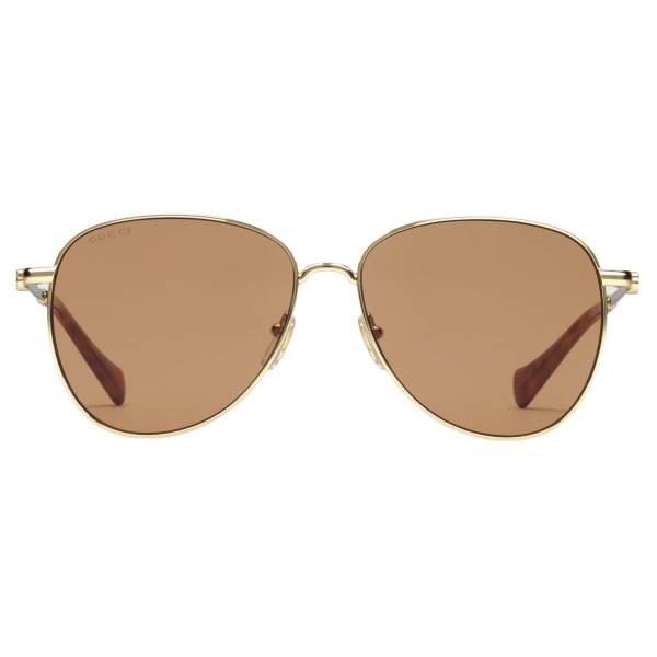 Gucci - Occhiale da Sole Navigator - Oro Marrone - Gucci Eyewear