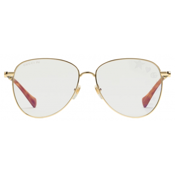 Gucci - Occhiale da Sole Navigator - Oro Trasparenti Burgundy - Gucci Eyewear