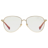 Gucci - Navigator Frame Sunglasses - Gold Clear Burgundy - Gucci Eyewear