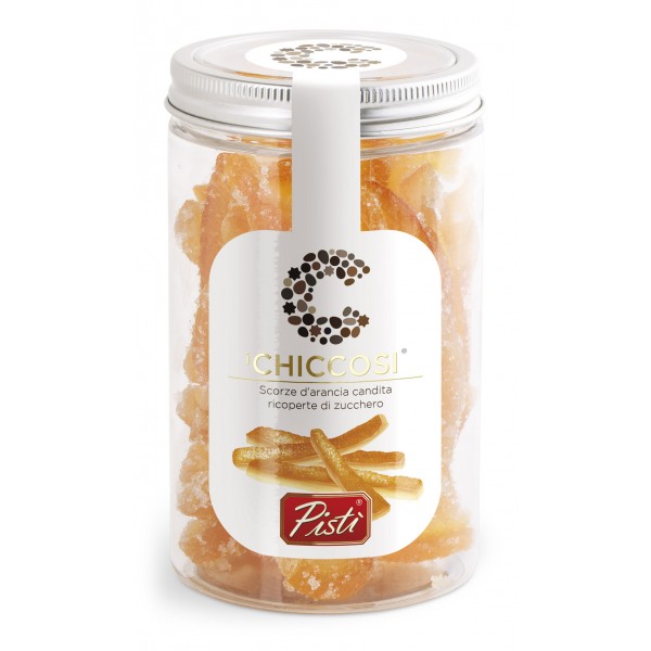 Pistì - Chiccosi - Candied Orange Peel and Grain of Sugar Coating - Fine Pastry in Jar