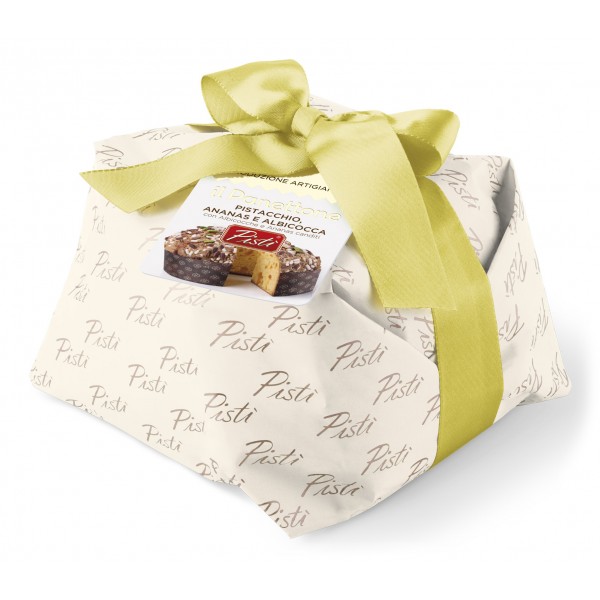 Pistì - Artisan Panettone with Pistachio, Pineapple and Apricot - Hand Wrapped Artisan Panettone