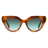 Gucci - Occhiale da Sole Cat Eye - Tartaruga Chiaro Verde Sfumato - Gucci Eyewear