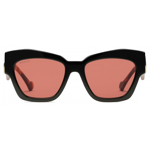 Gucci - Cat-Eye Frame Sunglasses - Black Red Orange Brown - Gucci Eyewear