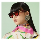 Gucci - Occhiale da Sole Cat Eye - Nero Rosso Arancione Marrone - Gucci Eyewear