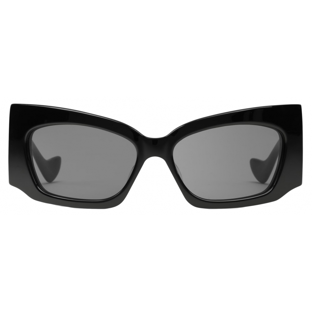 Gucci Geometric Frame Sunglasses Black Grey Gucci Eyewear Avvenice