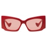 Gucci - Occhiale da Sole Geometrica - Rosso - Gucci Eyewear