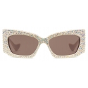 Gucci - Geometric Frame Sunglasses - Ivory Brown - Gucci Eyewear