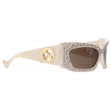 Gucci - Geometric Frame Sunglasses - Ivory Brown - Gucci Eyewear