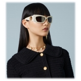 Gucci - Occhiale da Sole Geometrica - Avorio Marrone - Gucci Eyewear