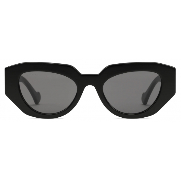 Gucci - Geometric Frame Sunglasses - Black Grey - Gucci Eyewear