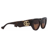 Gucci - Geometric Frame Sunglasses - Tortoiseshell Brown - Gucci Eyewear