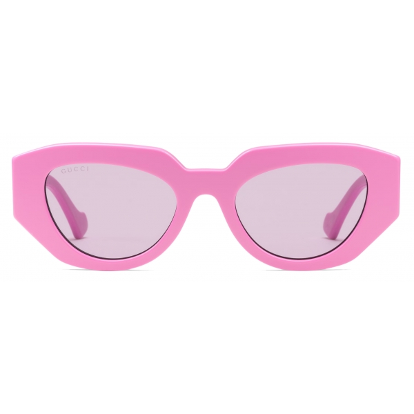 Gucci - Geometric Frame Sunglasses - Pink - Gucci Eyewear