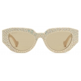 Gucci - Geometric Frame Sunglasses - Ivory Brown - Gucci Eyewear