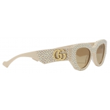 Gucci - Geometric Frame Sunglasses - Ivory Brown - Gucci Eyewear