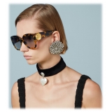 Gucci - Occhiale da Sole Squadrati - Tartaruga Scuro Grigio - Gucci Eyewear