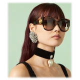 Gucci - Square Frame Sunglasses - Dark Tortoiseshell Grey - Gucci Eyewear