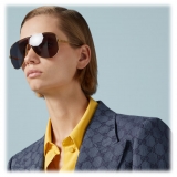 Gucci - Square Frame Sunglasses - Gold Grey - Gucci Eyewear