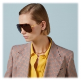 Gucci - Occhiale da Sole a Mascherina - Oro Marrone - Gucci Eyewear