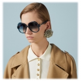 Gucci - Square Frame Sunglasses - Rose Gold Guccissima Red - Gucci Eyewear