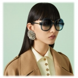Gucci - Square Frame Sunglasses - Rose Gold Guccissima Red - Gucci Eyewear