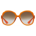 Gucci - Occhiale da Sole Rotondi - Arancione Marrone Sfumato - Gucci Eyewear