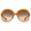 Gucci - Round Frame Sunglasses - Orange Gradient Brown - Gucci Eyewear