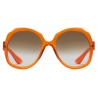 Gucci - Round Frame Sunglasses - Orange Gradient Brown - Gucci Eyewear