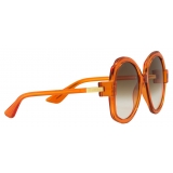 Gucci - Round Frame Sunglasses - Orange Gradient Brown - Gucci Eyewear