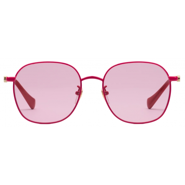 Gucci - Occhiale da Sole Rotondi con Ponte Basso - Rosso Rosa - Gucci Eyewear