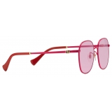 Gucci - Specialized Fit Round Frame Sunglasses - Red Pink - Gucci Eyewear