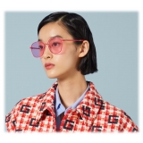 Gucci - Specialized Fit Round Frame Sunglasses - Red Pink - Gucci Eyewear