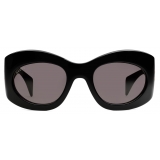 Gucci - Wrapped Oval Frame Sunglasses - Black Grey - Gucci Eyewear