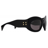 Gucci - Wrapped Oval Frame Sunglasses - Black Grey - Gucci Eyewear