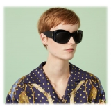 Gucci - Wrapped Oval Frame Sunglasses - Black Grey - Gucci Eyewear